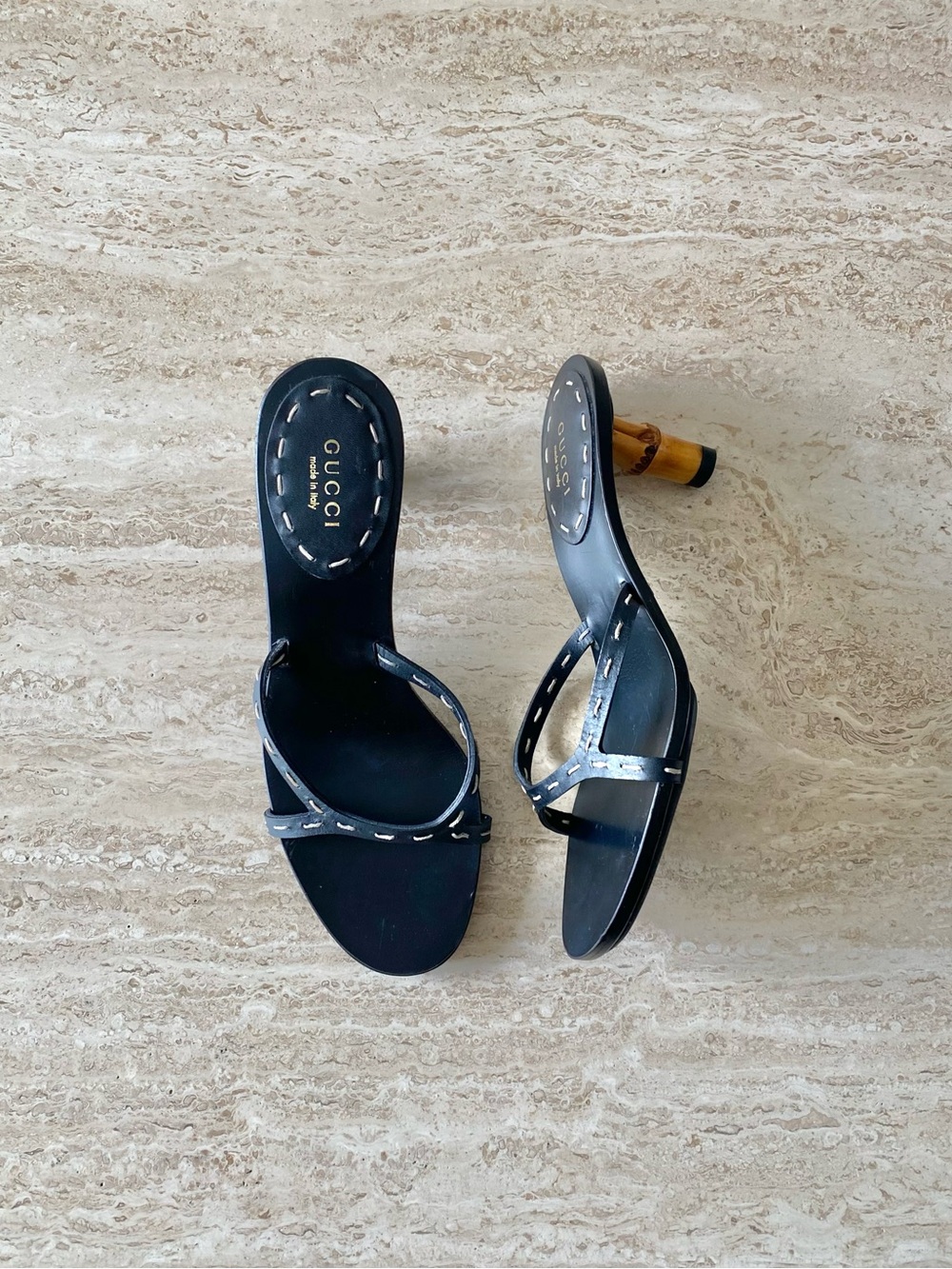 Vintage Gucci Tom Ford-era Bamboo Heel Sandals